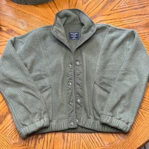 Abercrombie and Fitch XXS fleece jacket color army green.